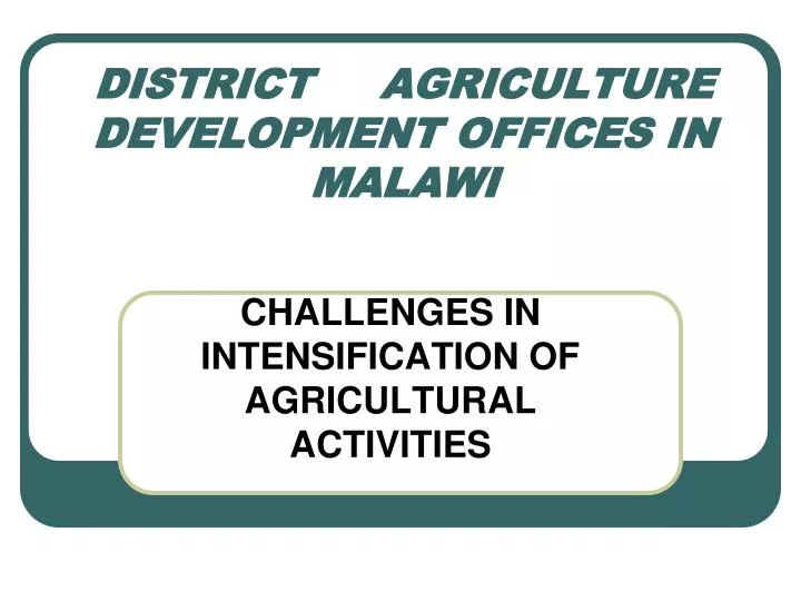 district agriculture development offices in malawi