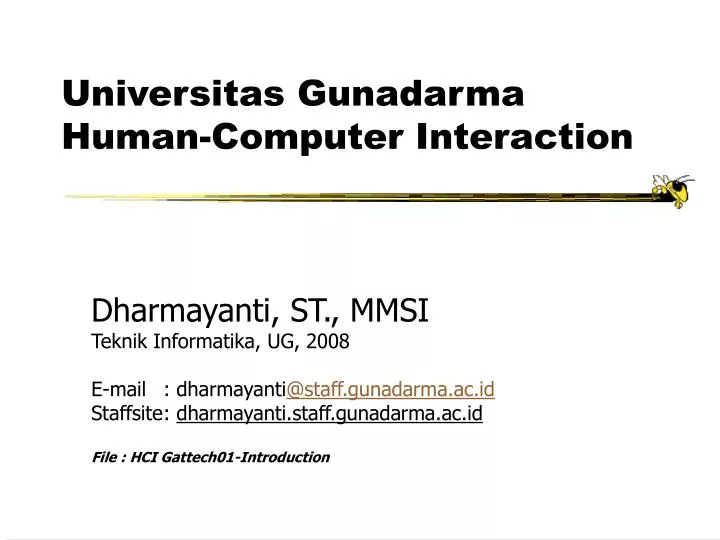 universitas gunadarma human computer interaction