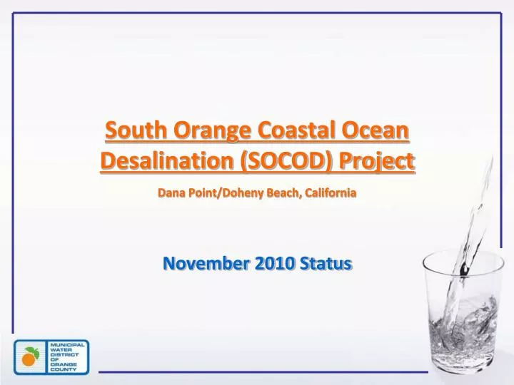 south orange coastal ocean desalination socod project dana point doheny beach california
