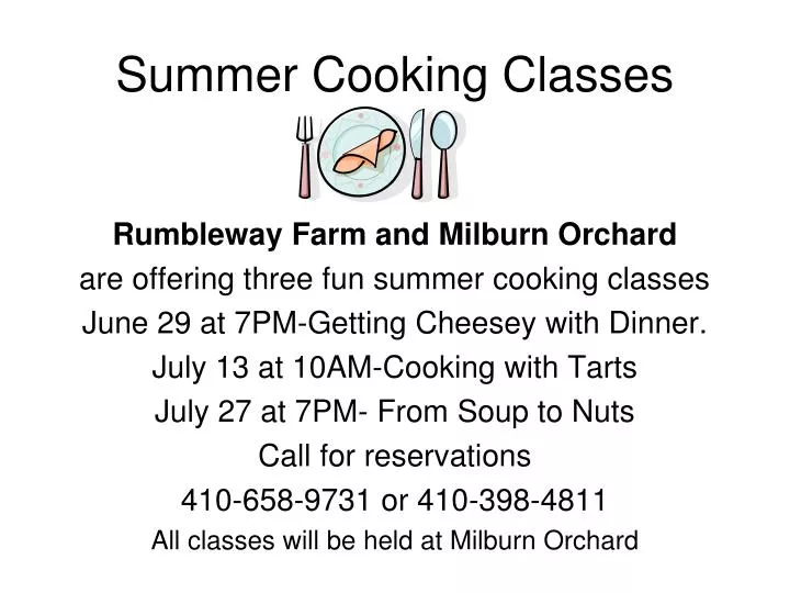 summer cooking classes