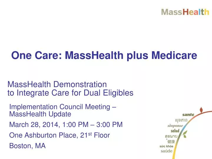 masshealth demonstration to integrate care for dual eligibles