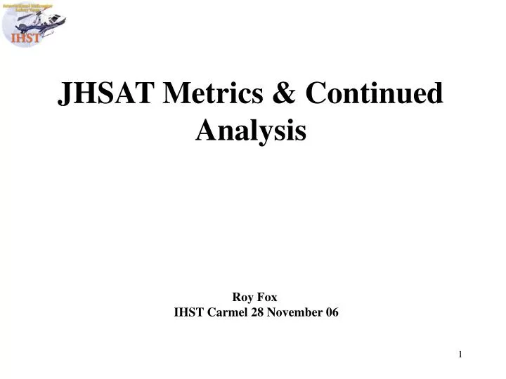 jhsat metrics continued analysis