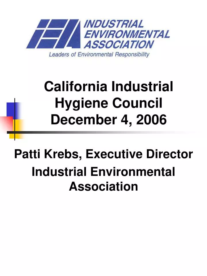california industrial hygiene council december 4 2006