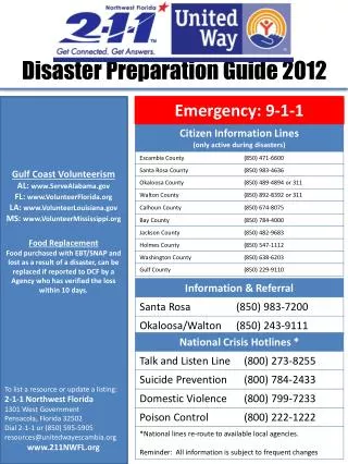 Disaster Preparation Guide 2012