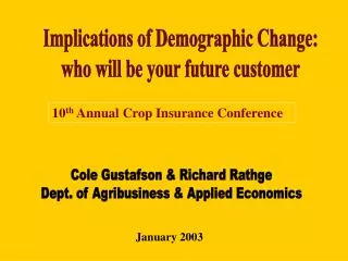 Implications of Demographic Change: who will be your future customer