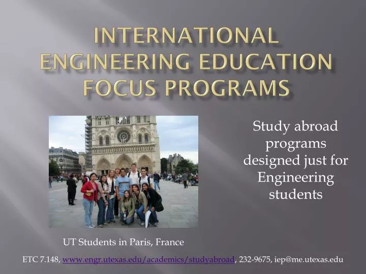 international engineering education focus programs