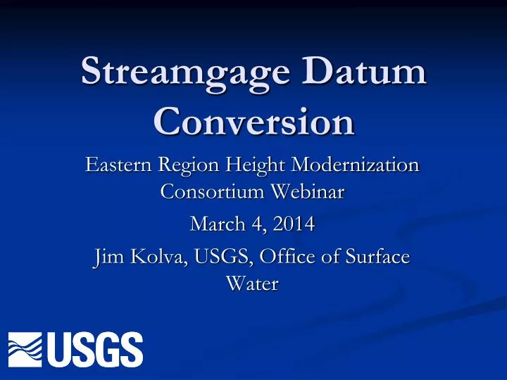 streamgage datum conversion