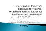 Understanding Children's Exposure to Violence: Research-Based Strategies - slide 1