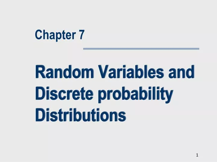 random variables and discrete probability distributions