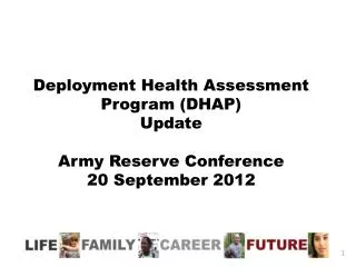 Deployment Health Assessment Program (DHAP) Update Army Reserve Conference 20 September 2012