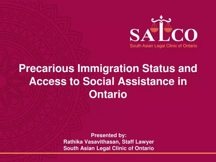 precarious immigration status and access to social assistance in ontario