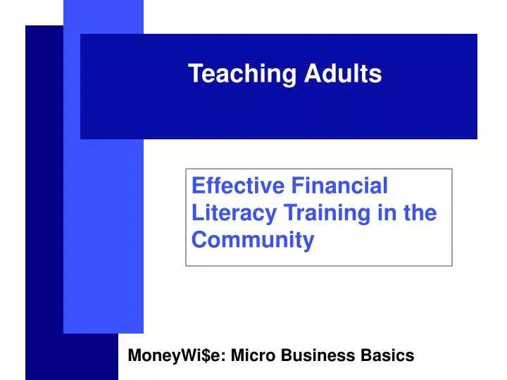 effective financial literacy training in the community
