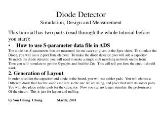 Diode Detector Simulation, Design and Measurement