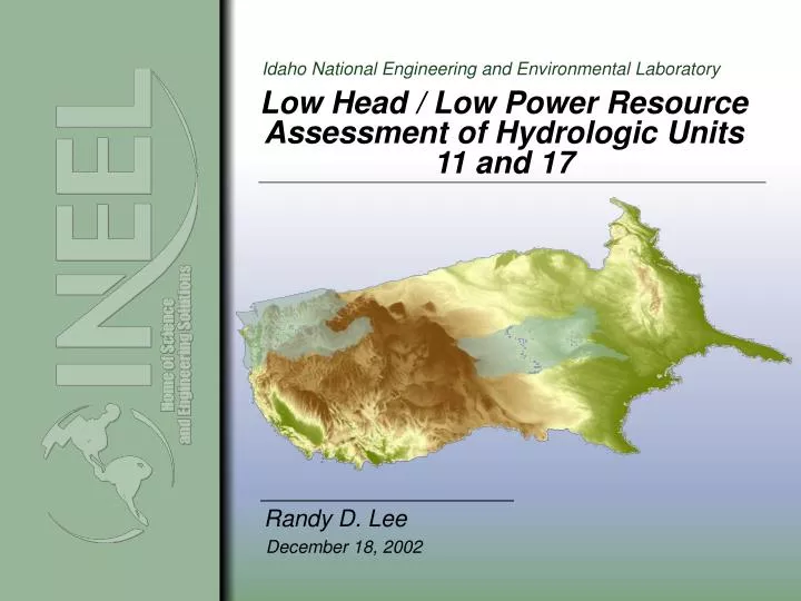 low head low power resource assessment of hydrologic units 11 and 17