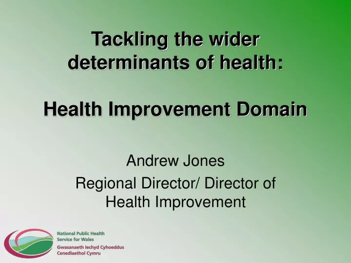 tackling the wider determinants of health health improvement domain