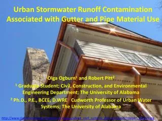 Urban Stormwater R unoff Contamination Associated with Gutter and Pipe M aterial U se