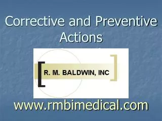 Corrective and Preventive Actions (CAPA) rmbimedical