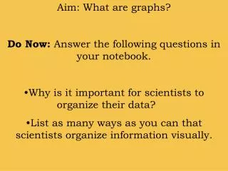 Aim: What are graphs? Do Now: Answer the following questions in your notebook.