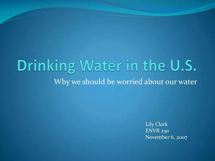 drinking water in the u s