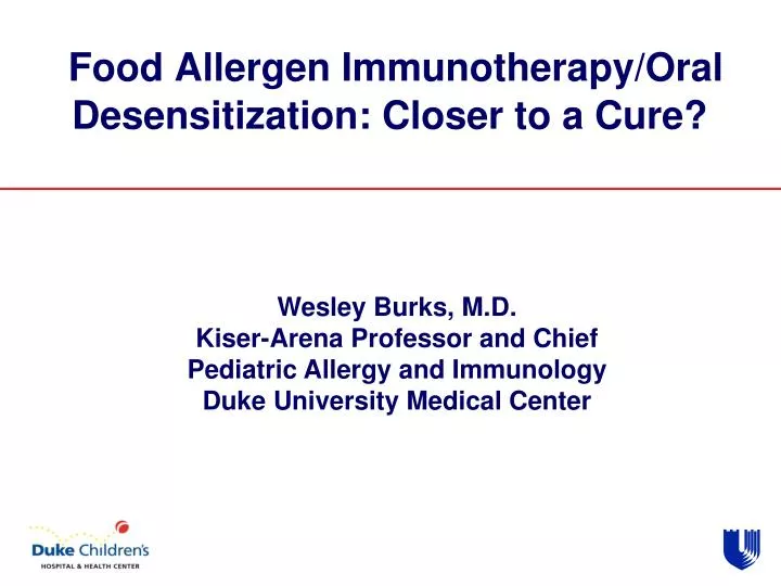 food allergen immunotherapy oral desensitization closer to a cure