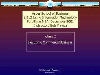 Class 2 Electronic Commerce/Business