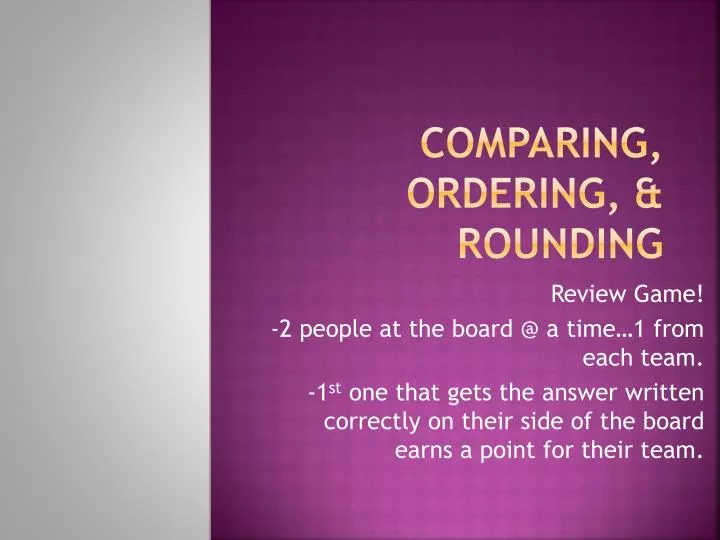 comparing ordering rounding