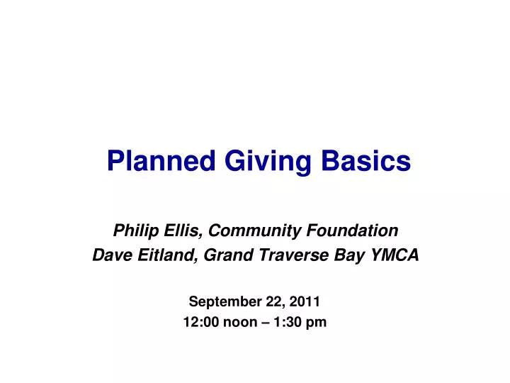 planned giving basics