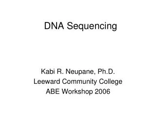 DNA Sequencing