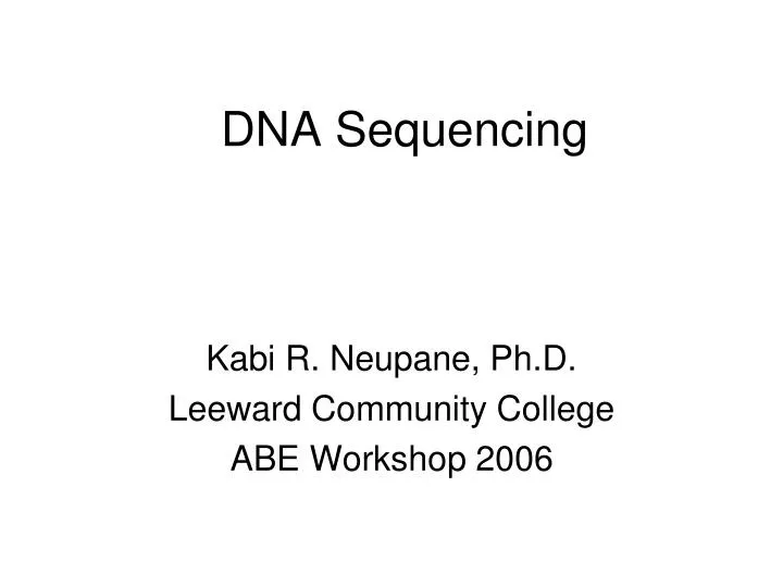 dna sequencing