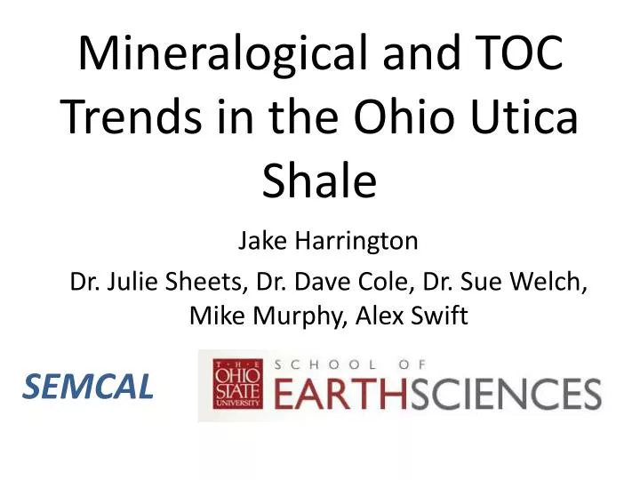 mineralogical and toc trends in the ohio utica shale