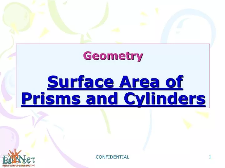 geometry surface area of prisms and cylinders