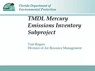 TMDL Mercury Emissions Inventory Subproject