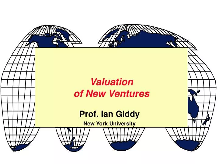 valuation of new ventures