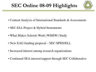 SEC Online 08-09 Highlights