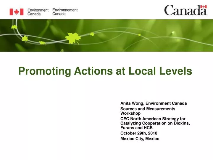 promoting actions at local levels