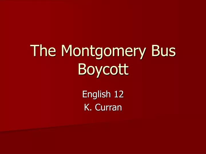 the montgomery bus boycott