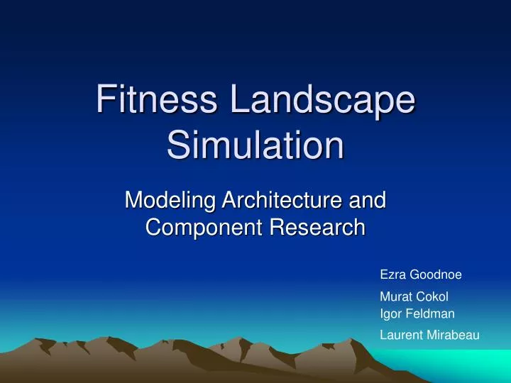fitness landscape simulation