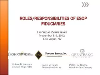 ROLES/ Responsibilities of esoP fIDUCIARIES