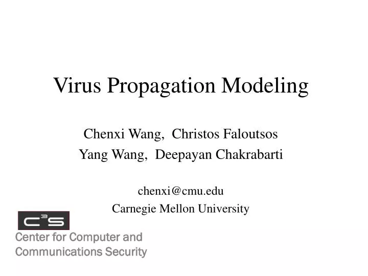 virus propagation modeling