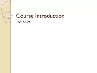 course introduction