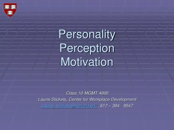 personality perception motivation