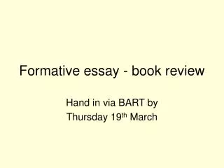 Formative essay - book review
