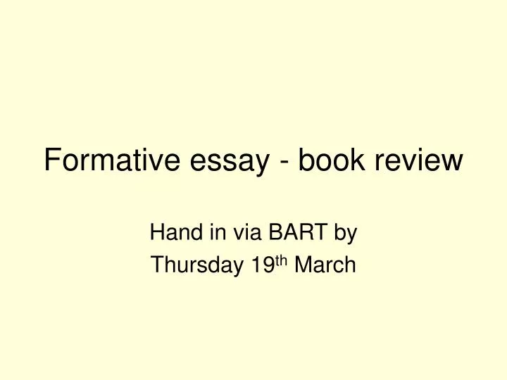 formative essay book review