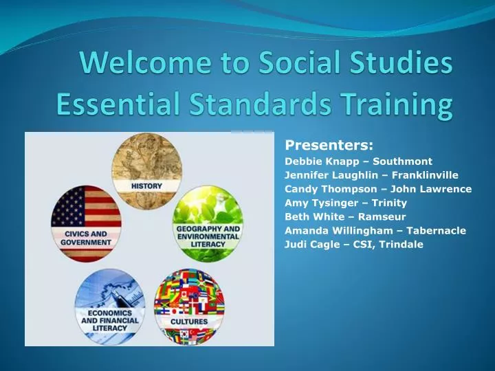 welcome to social studies essential standards training