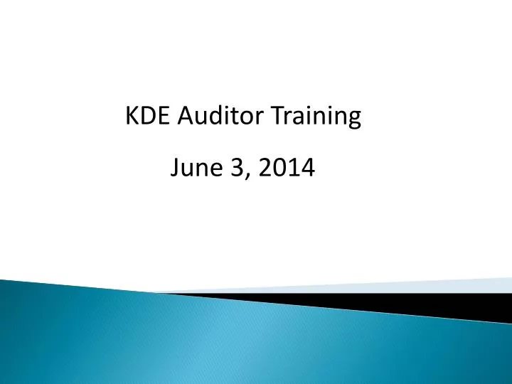 kde auditor training june 3 2014