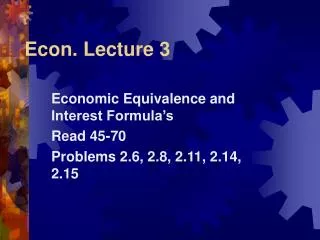 Econ. Lecture 3