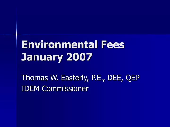 environmental fees january 2007
