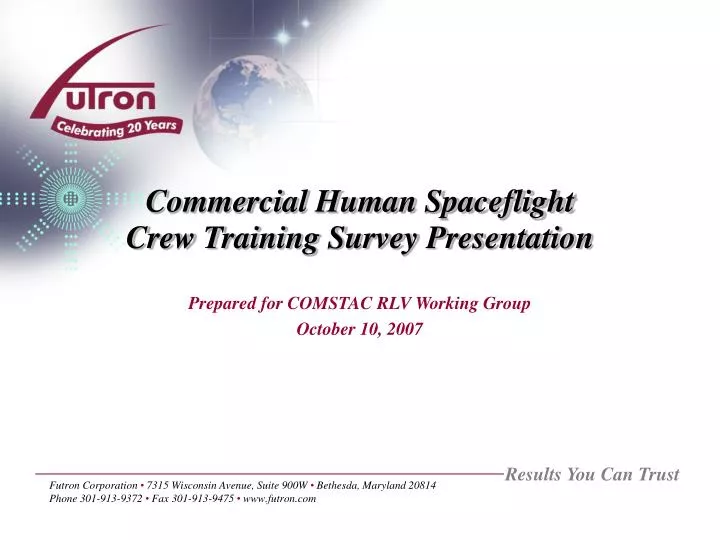 commercial human spaceflight crew training survey presentation