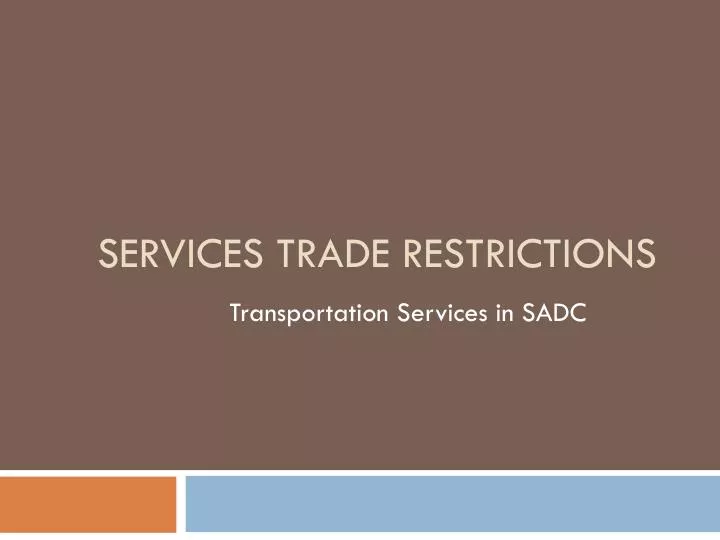 services trade restrictions