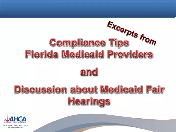compliance tips florida medicaid providers and discussion about medicaid fair hearings